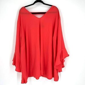 Elegant Red V-Neck Women's Top